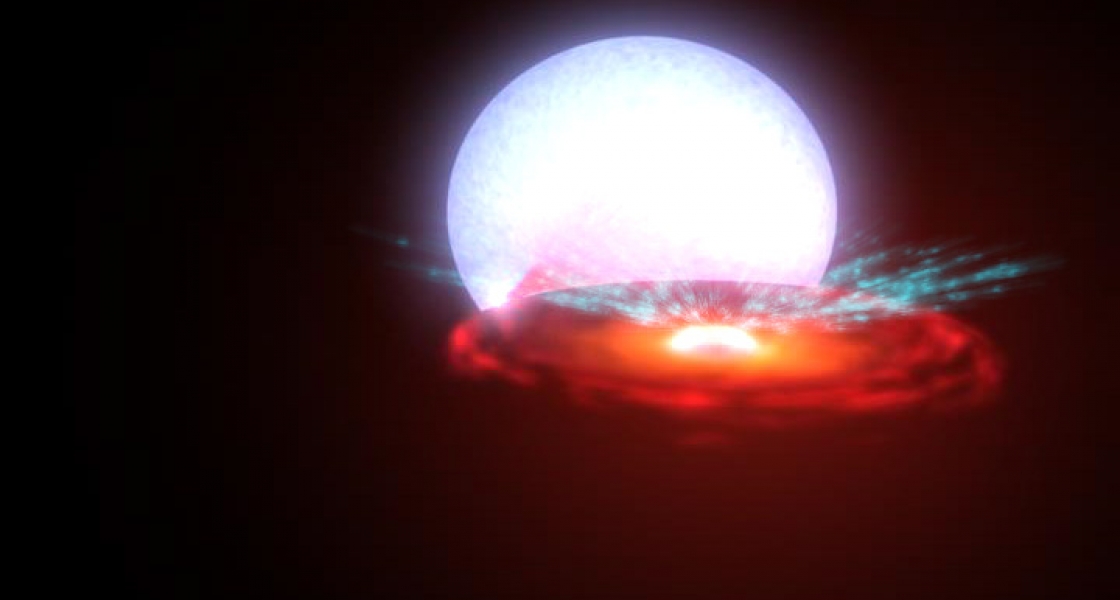 Binary black hole feeding off its companion star.