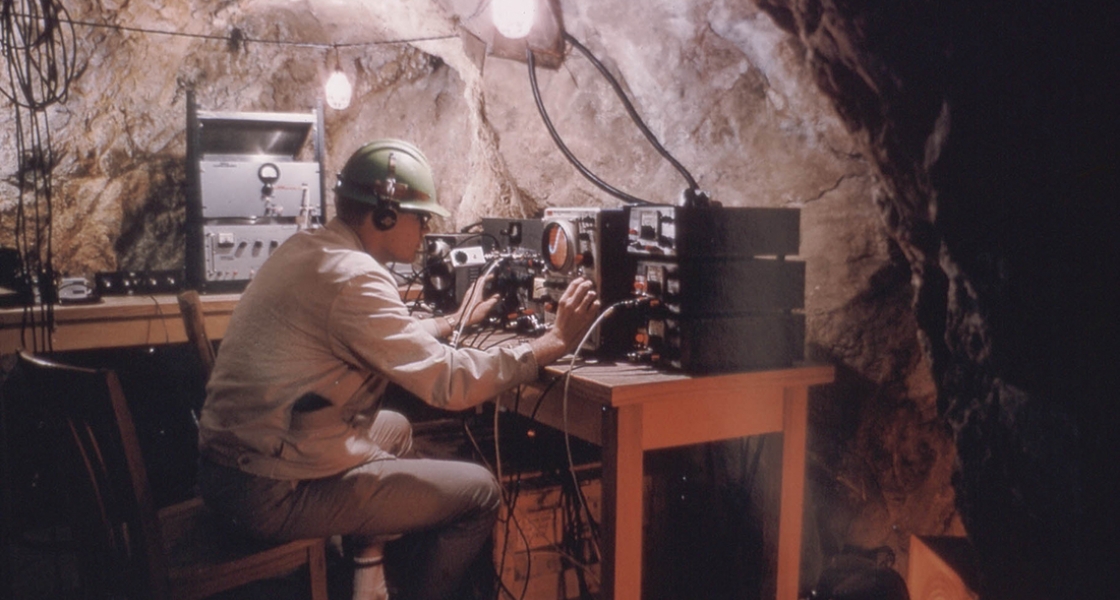 Photograph of Poorman Relief mine experiment, circa 1962.