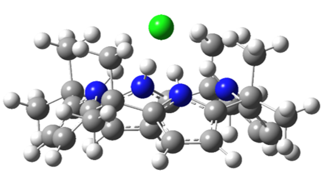 Chloride ion (green) bound to a molecular receptor