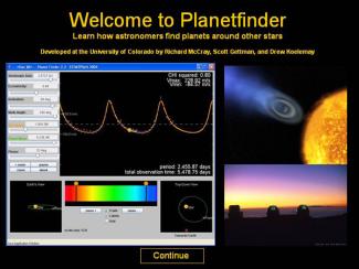 Planetfinder screen shot.