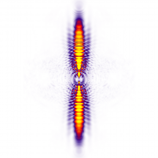 Spider structure generated by the interference of electron waves.