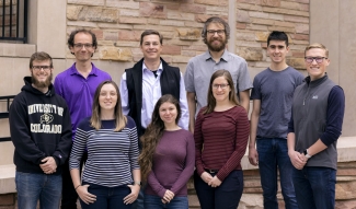 Front, left to right: Madison Foreman, Rebecca Hirsch, Leah Dodson. Back, left to right: Luke Walther, Wyatt Zagorec-Marks, JMW, Curtis Beimborn, Kenneth Wilson, Patrick Yehle.