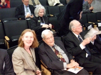 90th birthday celebration of Nicolaas Bloembergen, seen here with Charles Townes